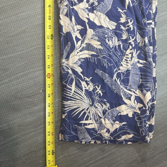 Panama Jack Pants Womens L Linen Blend Wide Leg Elastic Floral Pattern - Picture 5 of 5
